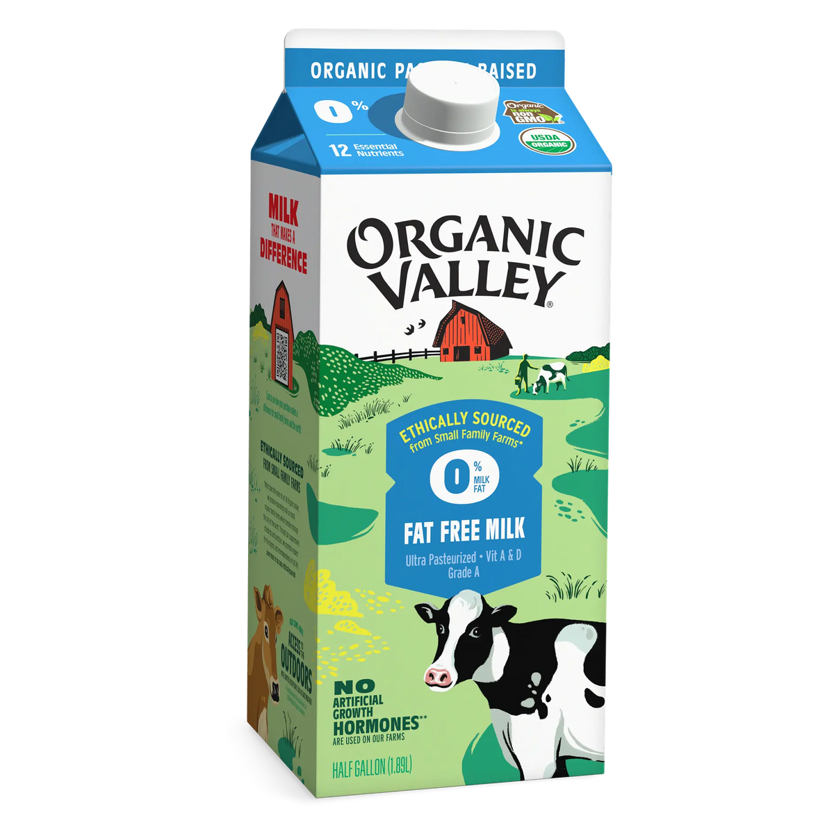 Organic Valley Non-Fat Milk 1/2 Gallon